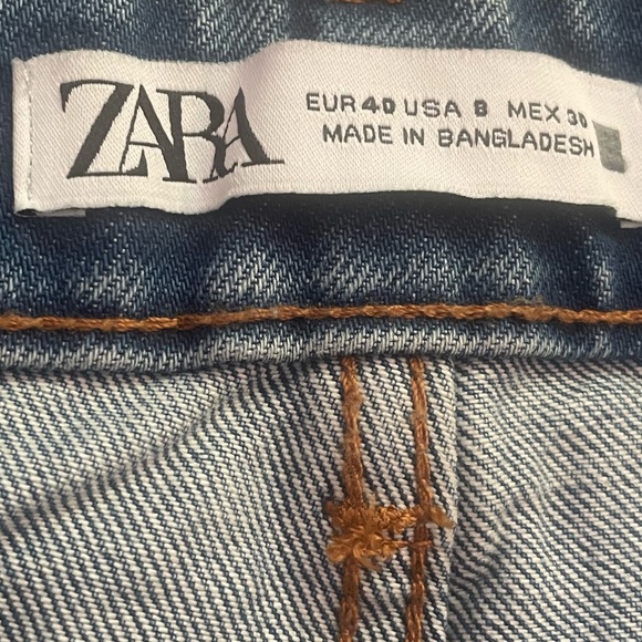 ZARA denim ripped jean shorts NWOT size 8 - Picture 6 of 6